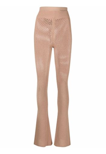 ANDREADAMO perforated knitted trousers - Nude