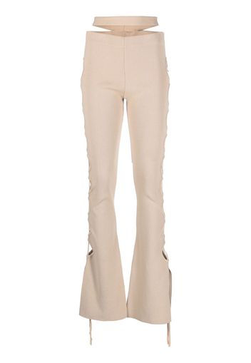 ANDREĀDAMO cut-out detail bootcut trousers - Nude