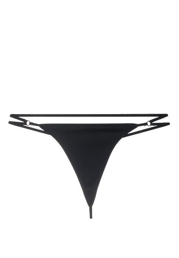 ANDREĀDAMO logo-print strap ribbed thongs - Schwarz