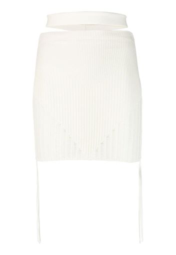 ANDREĀDAMO ribbed knit skirt - Weiß