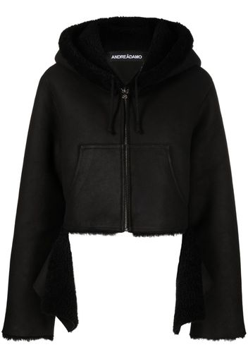 ANDREĀDAMO reversible shearling cropped jacket - Schwarz