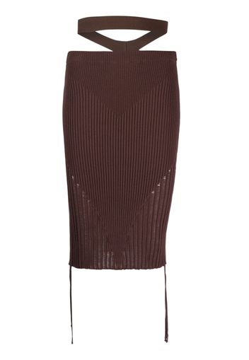 ANDREĀDAMO ribbed-knit pencil skirt - Braun