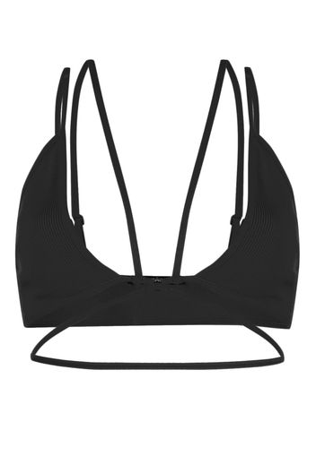 ANDREĀDAMO strappy ribbed bra - Schwarz