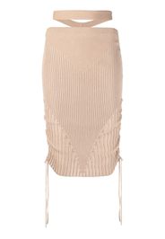 ANDREĀDAMO ribbed-knit pencil skirt - Nude