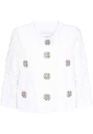 Andrew Gn crystal-button jacket - Weiß