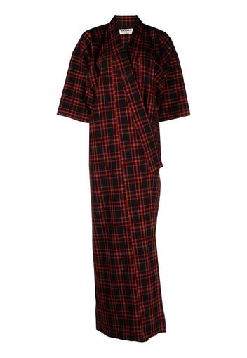 A.N.G.E.L.O. Vintage Cult 1990s check-pattern long kimono - Schwarz