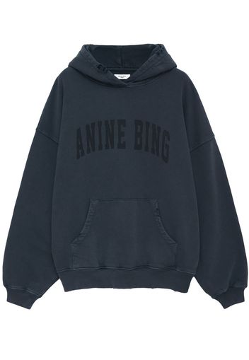 ANINE BING Harvey logo-print cotton hoodie - Schwarz