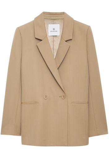 ANINE BING Madeleine double-breasted wool blazer - Nude