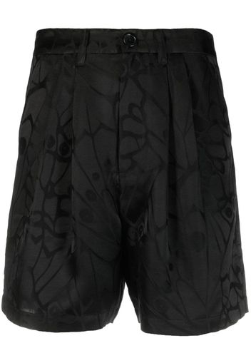 ANINE BING floral silk short shorts - Schwarz