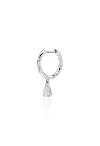 Anita Ko 18kt Goldcreole mit einem Diamanten im Tropfenschliff - WHITE GOLD