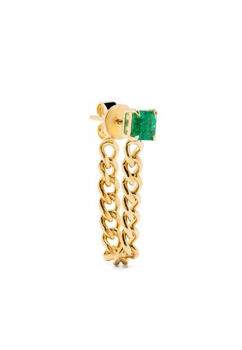 Anita Ko 18kt yellow gold cuban link emerald stud earring