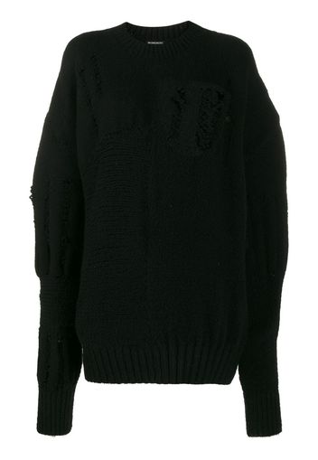 Ann Demeulemeester Pullover in Distressed-Optik - Schwarz