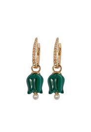 Annoushka 18kt yellow gold Tulip diamond and malachite drop earrings