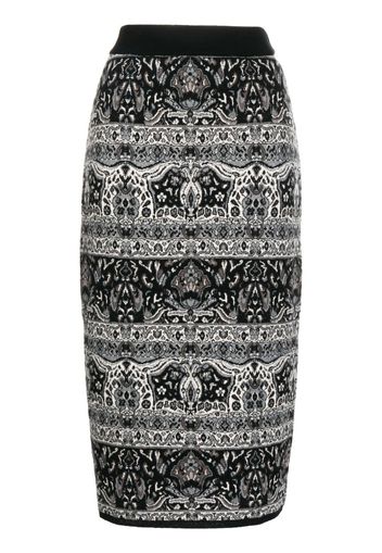 ANTONIO MARRAS Gonna jacquard-pattern midi skirt - Braun