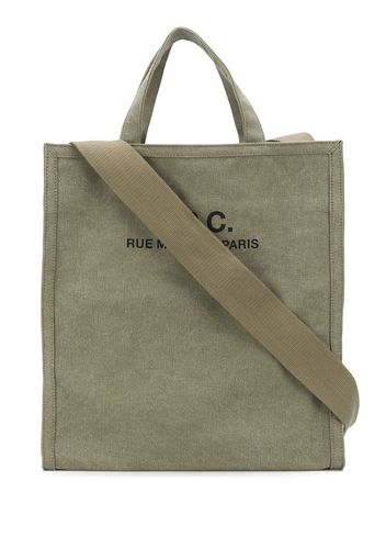 A.P.C. Shopper mit Logo-Print - Grün