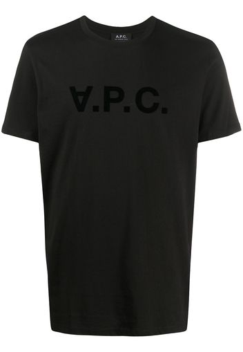 A.P.C. T-Shirt mit Logo-Print - Schwarz