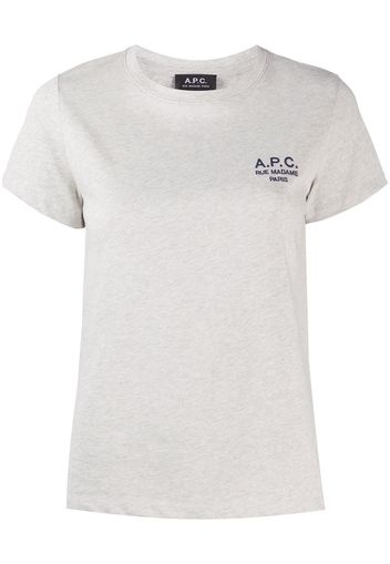 A.P.C. T-Shirt mit Logo-Print - Nude