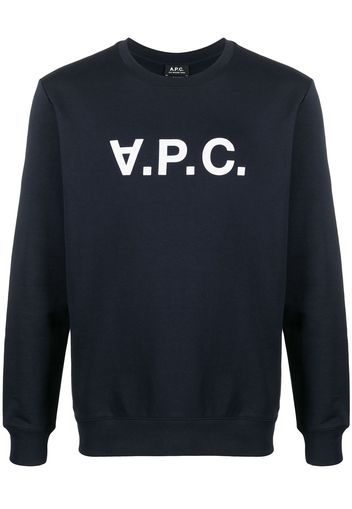 A.P.C. Sweatshirt mit Logo-Print - Blau