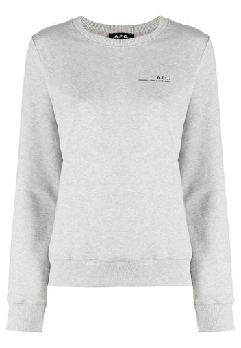 A.P.C. Sweatshirt mit Logo-Print - Grau