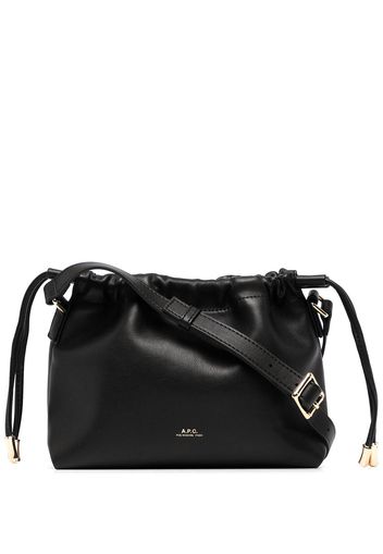 A.P.C. drawstring logo-detail satchel bag - Schwarz