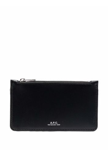 A.P.C. embossed-logo wallet - Schwarz