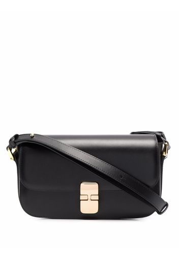 A.P.C. Grace foldover crossbody bag - Schwarz