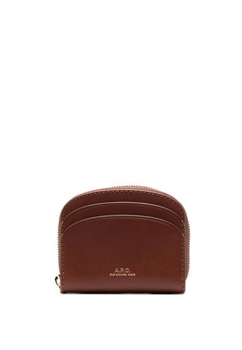 A.P.C. Demi-Lune Mini compact wallet - Braun