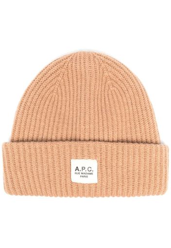 A.P.C. ribbed-knit beanie - Braun