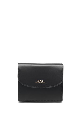 A.P.C. logo-stamp wallet - Schwarz