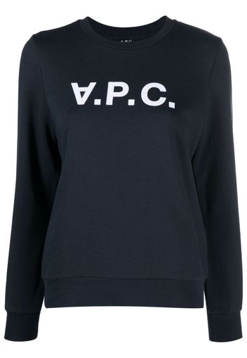 A.P.C. VPC logo-print cotton sweatshirt - Blau