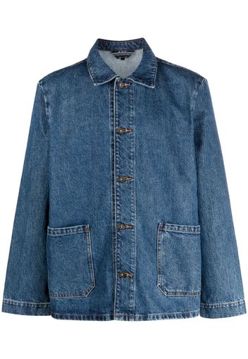 A.P.C. patch-pockets denim jacket - Blau