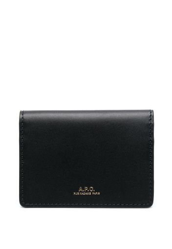 A.P.C. logo-stamp leather wallet - Schwarz