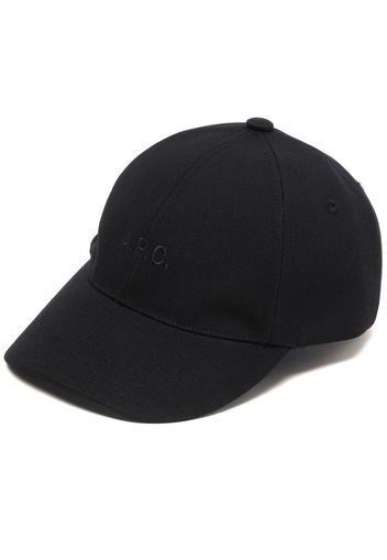 A.P.C. logo-embroidered cotton cap - Schwarz