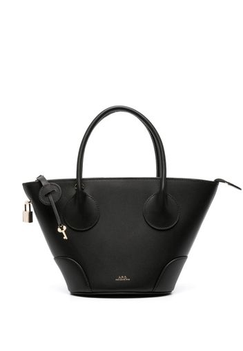 A.P.C. logo-print leather tote bag - Schwarz