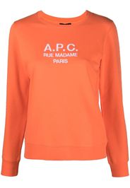 A.P.C. Sweatshirt mit Logo-Stickerei - Orange