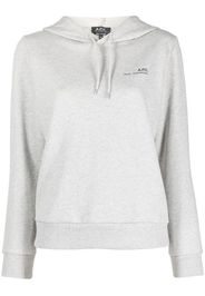 A.P.C. logo-print cotton hoodie - Grau