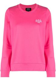 A.P.C. logo-embroidered cotton sweatshirt - Rosa