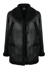 A.P.C. faux-leather shearling jacket - Schwarz
