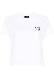 A.P.C. T-Shirt mit Logo-Stickerei - Weiß