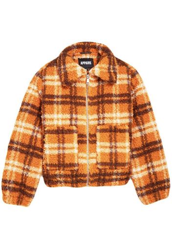 Apparis plaid-check print zipped jacket - Orange