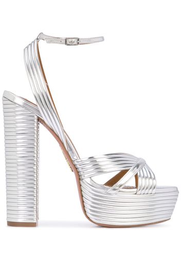 Aquazzura 'Sundance Plateau 140' Sandalen - Silber