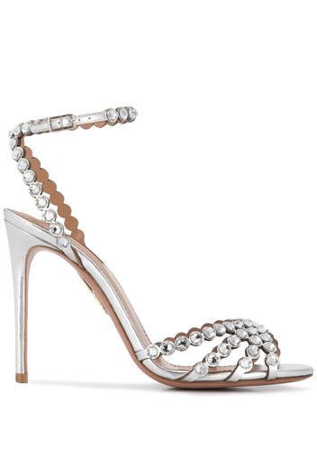 Aquazzura 'Studio' Sandalen mit Kristallen - Silber