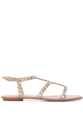 Aquazzura 'Tequila' Sandalen mit Kristallen - Nude