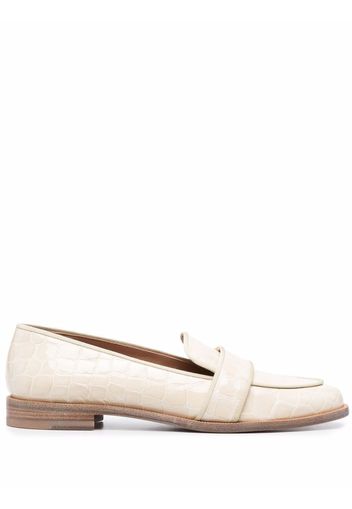 Aquazzura crocodile-effect loafers - Nude