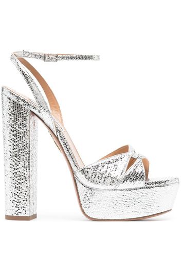 Aquazzura Sinner Plateau 140mm platform sandals - Silber