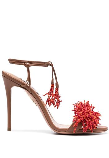 Aquazzura beaded high-heel sandals - Braun