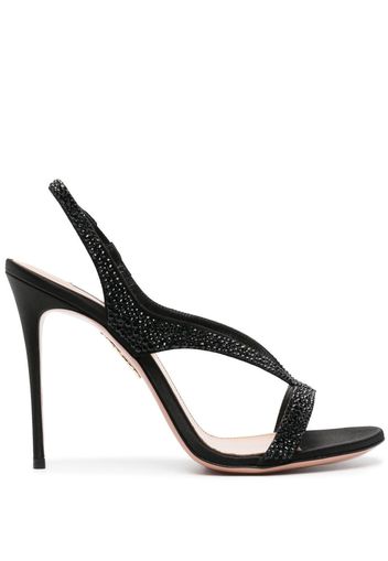 Aquazzura Izzy 105mm crystal-embellished slingback sandals - Schwarz