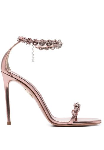 Aquazzura Love Link crystal-embellished 115mm sandals - Rosa