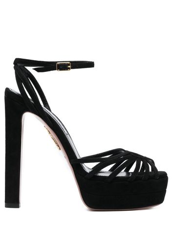 Aquazzura Flow Plateau Sandalen 130mm - Schwarz