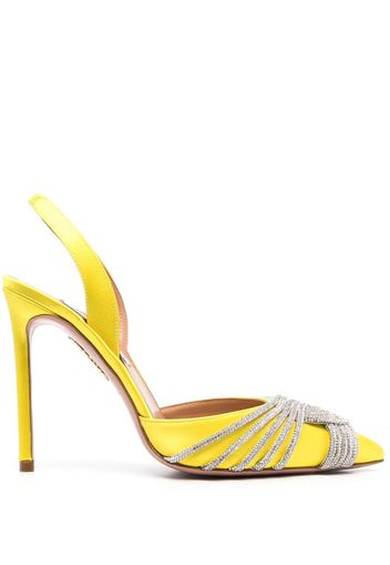 Aquazzura Gatsby Pumps mit Satins 120mm - Gelb